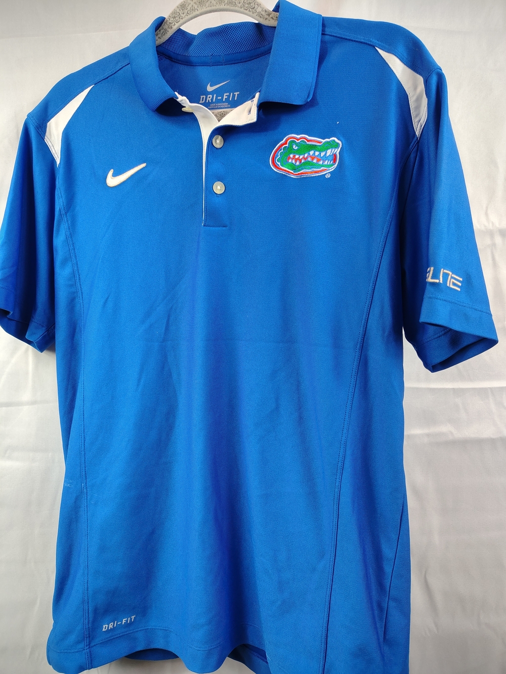 Florida Gators Polo Shirt Mens Medium Blue NCAA Football Nike Dri-FIT Elite